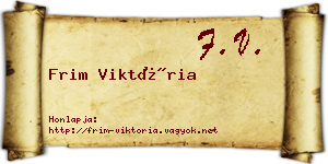 Frim Viktória névjegykártya